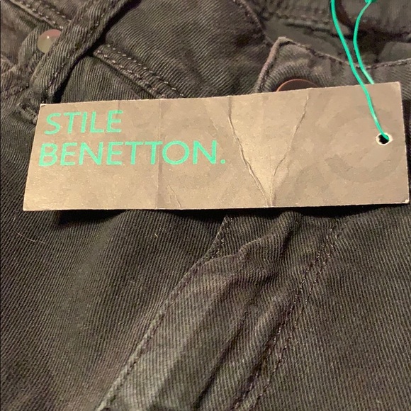 Stile Benetton Distressed Black Designer Jeans - Picture 7 of 7